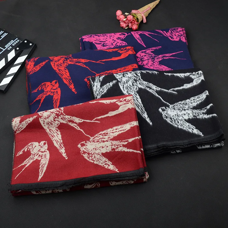 Luxury Brand Scarf Women Fashion Hot Animal Pattern Scarfs Winter Cashmere Plus Size Ladies Pashmina Shawl New Swallow Scarfs
Luxury Brand Scarf Women Fashion Hot Animal Pattern Scarfs Winter Cashmere Plus Size Ladies Pashmina Shawl New Swallow Scarfs