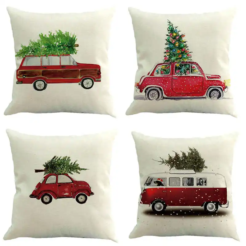 4PC Christmas pillow case 4545 cotton Cover Pillow Case Waist Throw Cushion Home pillow covers decorative #2n6 (1)