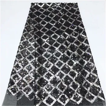 Black gold Sequins Net Lace Fabric 2019 High Quality African Mesh Wedding Bride Dress Sewing Sequined Embroidered Material
Black gold Sequins Net Lace Fabric 2019 High Quality African Mesh Wedding Bride Dress Sewing Sequined Embroidered Material