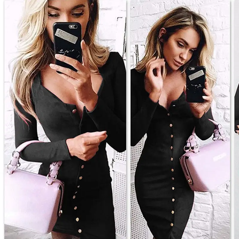 Women Bandage button Bodycon Slim Long Sleeve O neck Evening Party Pencil Mini Dress vestidos dresses for women
Women Bandage button Bodycon Slim Long Sleeve O neck Evening Party Pencil Mini Dress vestidos dresses for women