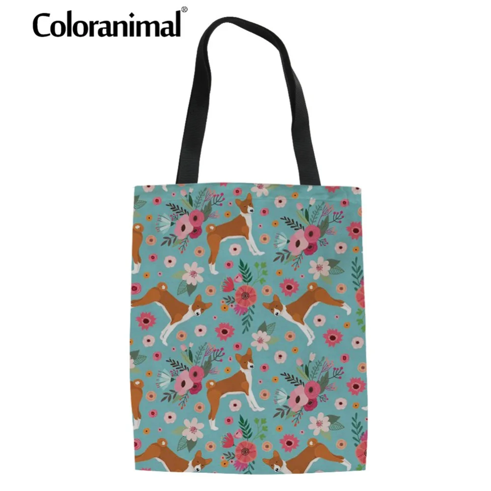 Coloranimal Women Portable Canvas Tote Bag Fashion Eco-friendly Cloth Shopper Bag Basenji Flower Dog Print Folding Linen Handbag
Coloranimal Women Portable Canvas Tote Bag Fashion Eco-friendly Cloth Shopper Bag Basenji Flower Dog Print Folding Linen Handbag