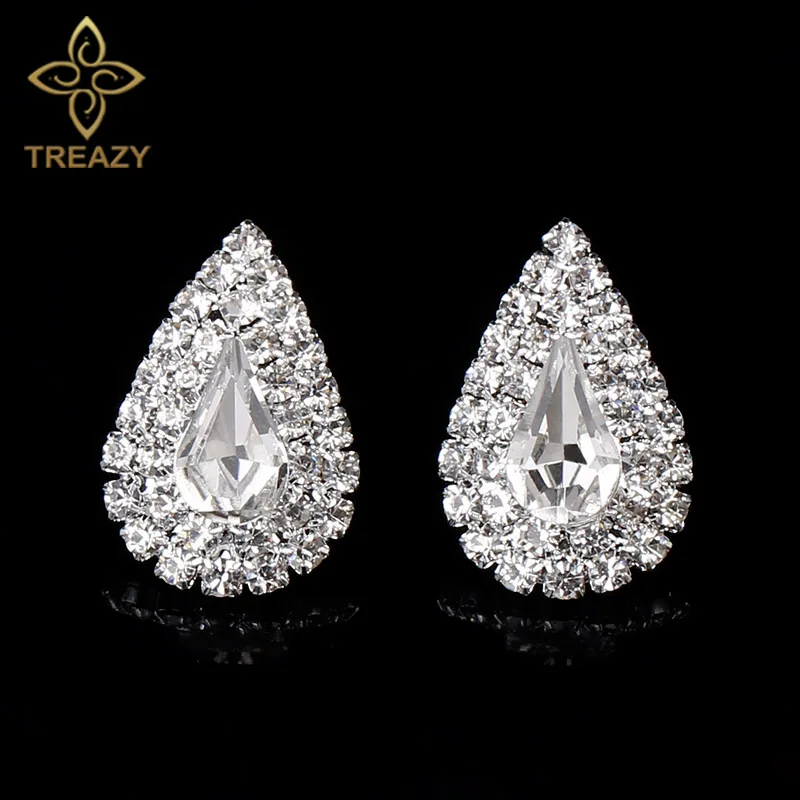 TREAZY Silver Color Rhinestone Crystal Bridal Earrings Waterdrop Shape Stud Earrings For Women Fashion Wedding Prom Jewelry
TREAZY Silver Color Rhinestone Crystal Bridal Earrings Waterdrop Shape Stud Earrings For Women Fashion Wedding Prom Jewelry