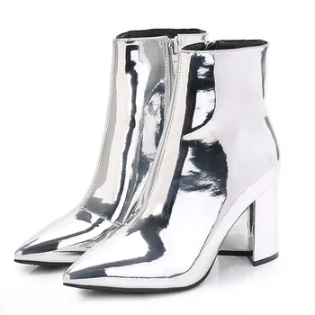 Women Ankle Boots Fashion Patent Leather Pointed Toe Chunky High Heel Boots Sexy Stiletto Women Pumps Chelsea Boots Shoes
Women Ankle Boots Fashion Patent Leather Pointed Toe Chunky High Heel Boots Sexy Stiletto Women Pumps Chelsea Boots Shoes