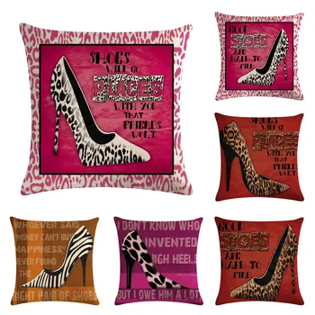 Fashion high heels Pillowcase Cotton Linen Leopard Print Women Throw Pillow Cover 45x45cm Home Decor Cushion Cover For Sofa
Fashion high heels Pillowcase Cotton Linen Leopard Print Women Throw Pillow Cover 45x45cm Home Decor Cushion Cover For Sofa