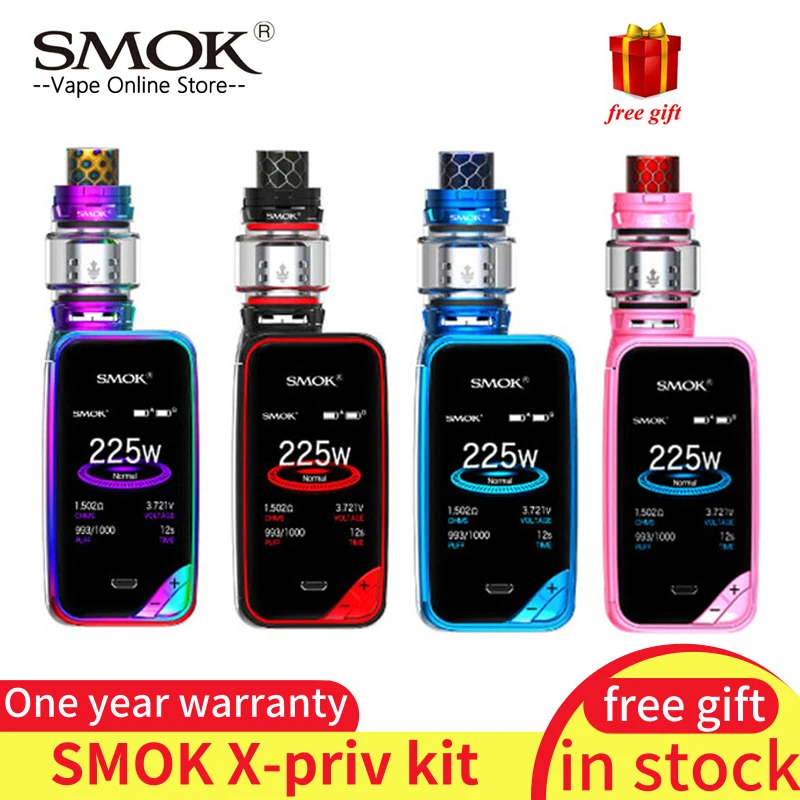 

100% Original SMOK X-PRIV Kit 225W X PRIV Mod With TFV12 Prince Tank 8ml Atomizer Vaporizer Electronic Cigarette VAPE Kit E cig