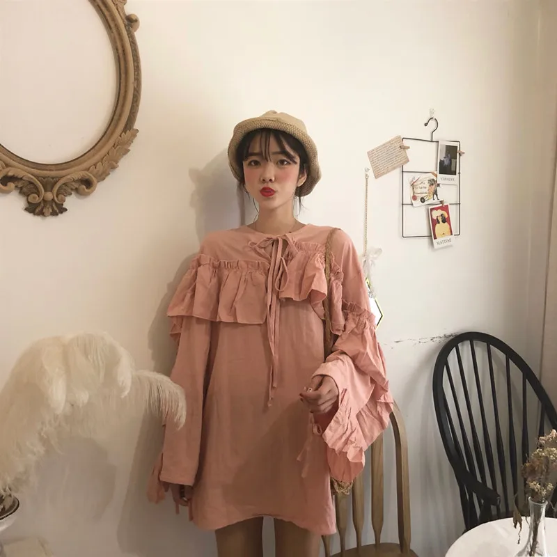 dress summer sweet Korean style Women's Clothing fashion brand long sleeve loose ruffles mini-dresses moda feminina vestidos
dress summer sweet Korean style Women's Clothing fashion brand long sleeve loose ruffles mini-dresses moda feminina vestidos