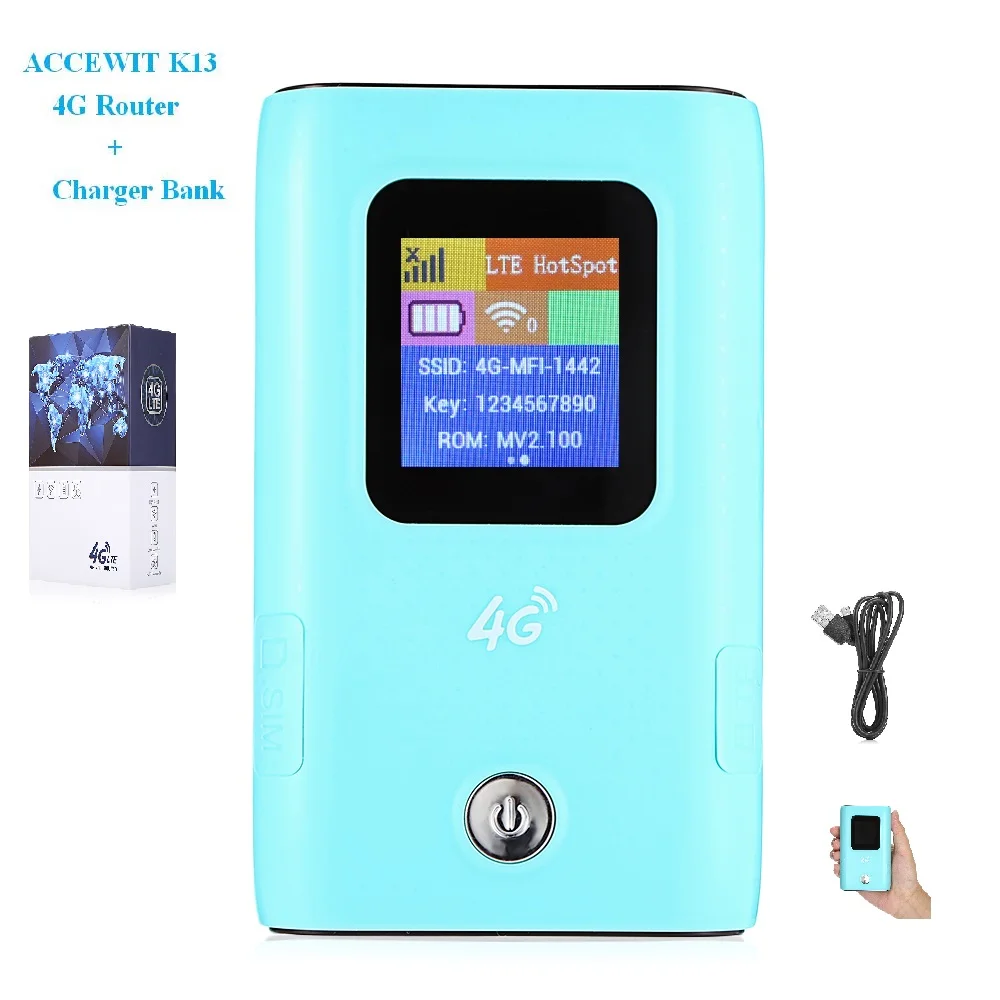 ACCEWIT K13 4G Wireless Router Long Distance Stable Data Terminal High-speed WiFi Hotspot Portable Power Bank 2018 Newest
ACCEWIT K13 4G Wireless Router Long Distance Stable Data Terminal High-speed WiFi Hotspot Portable Power Bank 2018 Newest
