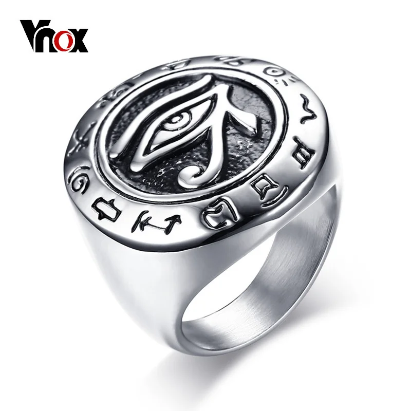 Vnox 25mm Vintage Horus Eye Ring for Men High Quality Stainless Steel Punk Rock Male Jewelry Silver Color Size 8-12
Vnox 25mm Vintage Horus Eye Ring for Men High Quality Stainless Steel Punk Rock Male Jewelry Silver Color Size 8-12