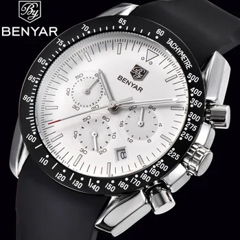 BENYAR Top Brand Luxury Quartz Sport Style Watch Men Silcone Black Strap Waterproof Chronograph Date White Dial reloj hombre+Box
BENYAR Top Brand Luxury Quartz Sport Style Watch Men Silcone Black Strap Waterproof Chronograph Date White Dial reloj hombre+Box