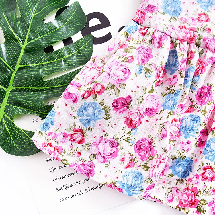 Mother nest Floral Summer Cute Girls Baby Half Sleeves Dress Cotto Puff Newborn Clothes Children Kids Flower Infant Princess (12)