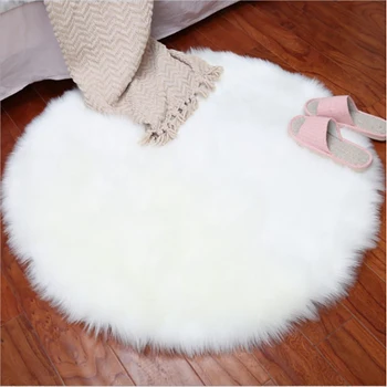 Faux Fur Sheepskin Shag Fluffy Round Rug Mat Soft Cozy Warm Fluffy Shaggy Solid Carpet for Wedding/Bedroom/Girl's Room White
Faux Fur Sheepskin Shag Fluffy Round Rug Mat Soft Cozy Warm Fluffy Shaggy Solid Carpet for Wedding/Bedroom/Girl's Room White