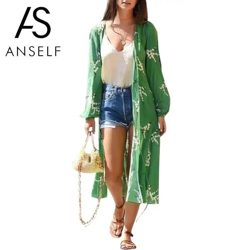 Women Chiffon Kimono Cardigan Floral Print Shirts Long Sleeve Tie-Waist Loose Long Tunic Tops 2019 Summer Blouses Cover Up Green
Women Chiffon Kimono Cardigan Floral Print Shirts Long Sleeve Tie-Waist Loose Long Tunic Tops 2019 Summer Blouses Cover Up Green