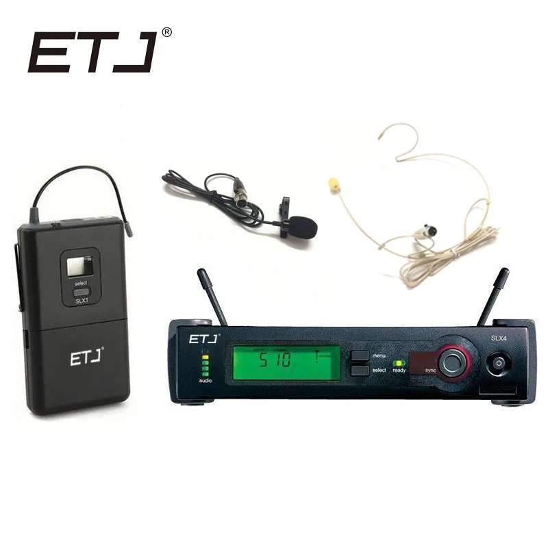ETJ Brand SLX Professional UHF Wireless Dual Microphone System Black Headset Microphone Clip microphone Bodypack
ETJ Brand SLX Professional UHF Wireless Dual Microphone System Black Headset Microphone Clip microphone Bodypack