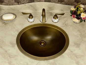 

Free Shipping Fashion wash basin, Antique brass Basin, Handmade Copper Sink,Copper Vessel Sink,Brass under Counter Basin