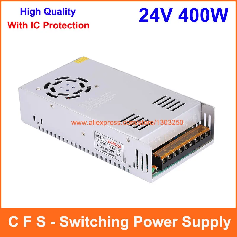 Single Output Switching power supply 24V 17A 400W Transformer 110V 220V AC To DC 24 V SMPS For Electronics Led Strip Display 
Single Output Switching power supply 24V 17A 400W Transformer 110V 220V AC To DC 24 V SMPS For Electronics Led Strip Display