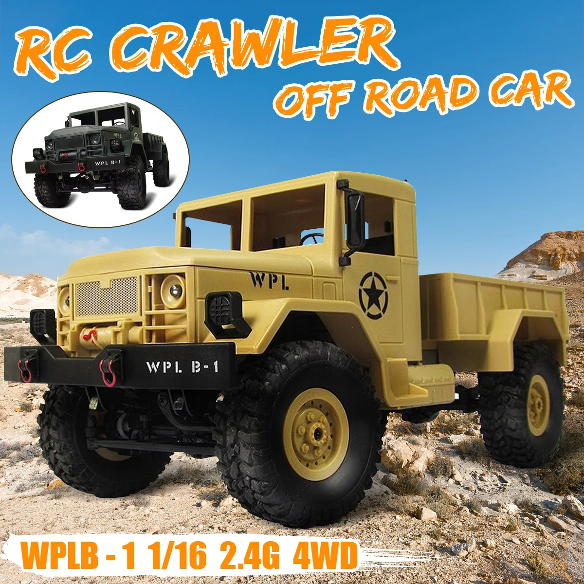 RC Crawler Off Road Car WPL B-1 DIY Car Kit 1/16 2.4G 4WD Without Electronic Parts ATR ABS Metal Assemble For Boy Children
RC Crawler Off Road Car WPL B-1 DIY Car Kit 1/16 2.4G 4WD Without Electronic Parts ATR ABS Metal Assemble For Boy Children