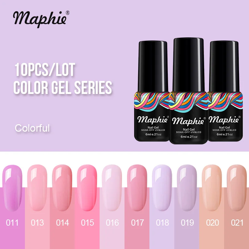 Maphie 10Pcs/Lot Pink Color Series UV Gel Polish Nail Art Varnish Set DIY Nail Design Led Salon Gel Nail Polish Long Lasting Gel
Maphie 10Pcs/Lot Pink Color Series UV Gel Polish Nail Art Varnish Set DIY Nail Design Led Salon Gel Nail Polish Long Lasting Gel
