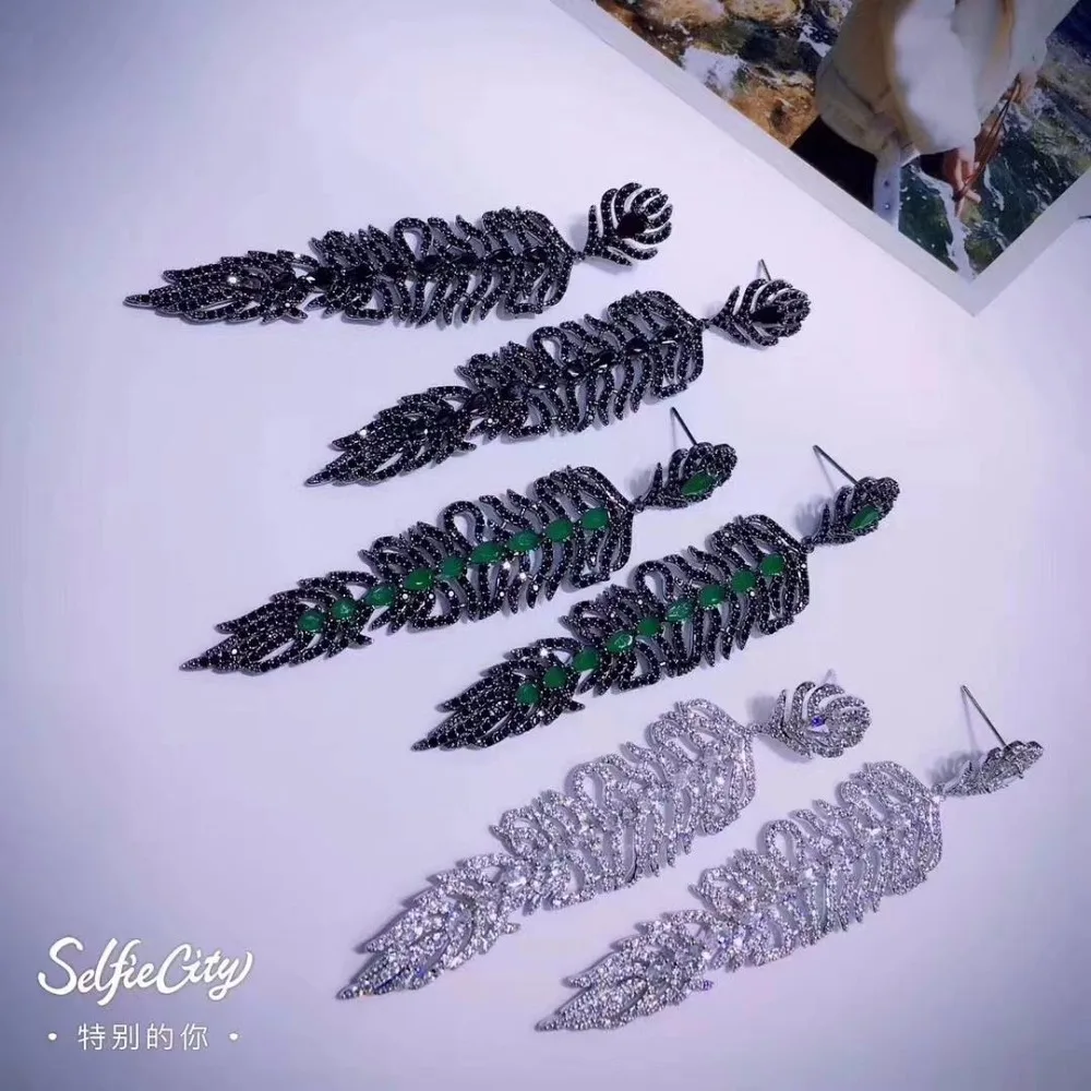 Fashion Luxury Long Drop Earrings New Design Feather Dangle Wedding Bride Earring For Women Engagement Gifts E-174
Fashion Luxury Long Drop Earrings New Design Feather Dangle Wedding Bride Earring For Women Engagement Gifts E-174