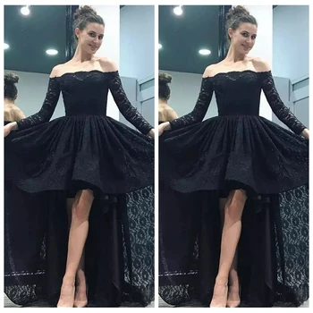 2019 Bateau Lace Long Sleeves A-Line Prom Dresses High Low Formal Black Custom Vestidos De Soiree Evening Party Gowns Hi-Lo
2019 Bateau Lace Long Sleeves A-Line Prom Dresses High Low Formal Black Custom Vestidos De Soiree Evening Party Gowns Hi-Lo