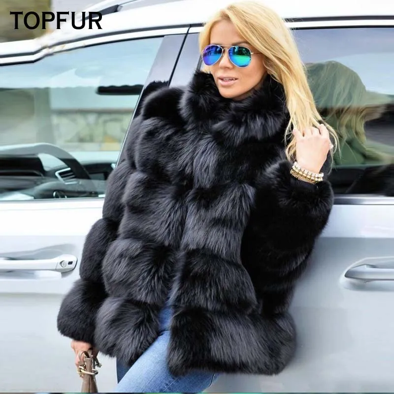 TOPFUR New Fashion Real Fox Fur Coats Solid Women Winter Fox Fur With Fur Collar Natural Fur Coat Thick Warm Luxurious
TOPFUR New Fashion Real Fox Fur Coats Solid Women Winter Fox Fur With Fur Collar Natural Fur Coat Thick Warm Luxurious