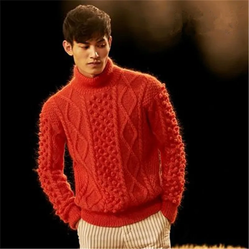 new arrival 100%hand made mohair twisted knit men solid turtleneck pullover sweater one&over size
new arrival 100%hand made mohair twisted knit men solid turtleneck pullover sweater one&over size