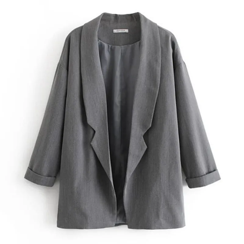 2019 Women Spring Vintage Shawl Collar Solid Grey Color Blazer Oversized Open Stitching Long Suit Jacket Coat
2019 Women Spring Vintage Shawl Collar Solid Grey Color Blazer Oversized Open Stitching Long Suit Jacket Coat