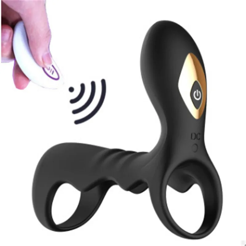 10 Speeds Penis Delay Ejaculation Ring Cage Cock Vibrator G-Spot Clitoris Stimulator Wireless Remote Vibrators Sex Toys For Men