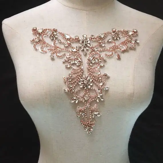 rose gold rhinestone bridal neckline applique for bridal, rhinestone neckline collar for bridal dress, craft supplies
rose gold rhinestone bridal neckline applique for bridal, rhinestone neckline collar for bridal dress, craft supplies
