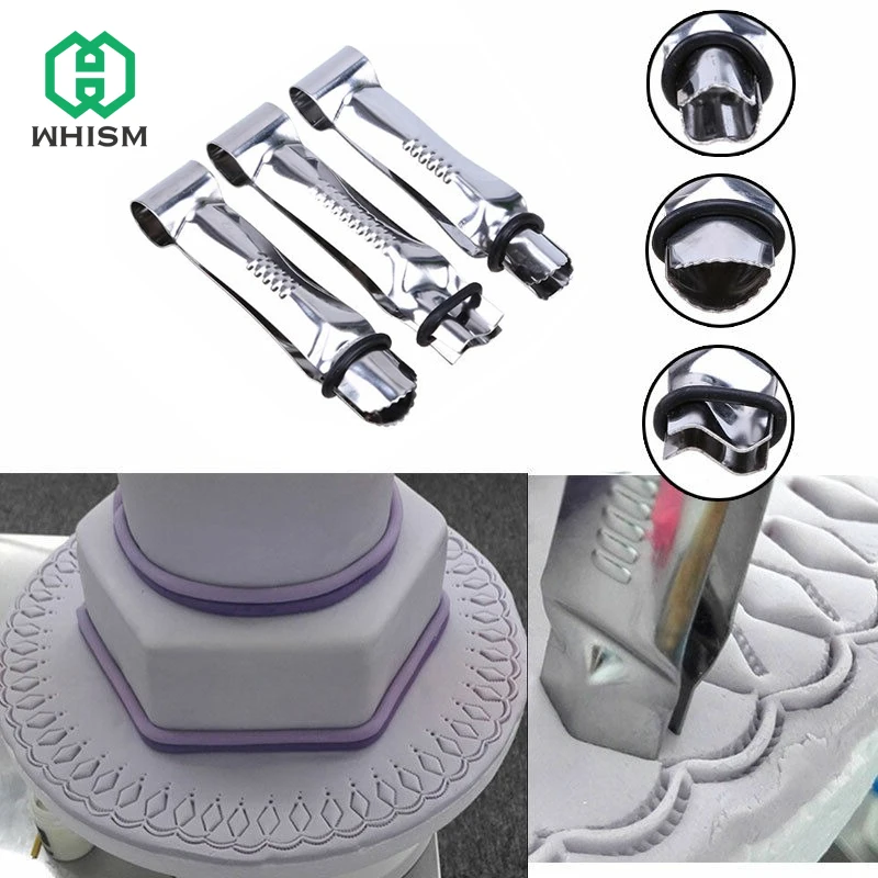 WHISM 3pcs Stainless Steel Flower Curve Crimper Decoration Fondant Cake Flora Decorating Embossing Tools Cake Lace Clips
WHISM 3pcs Stainless Steel Flower Curve Crimper Decoration Fondant Cake Flora Decorating Embossing Tools Cake Lace Clips