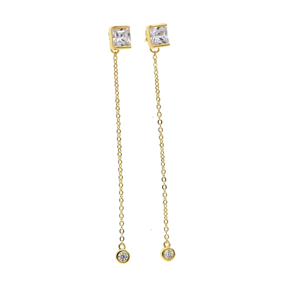 square round cz Earrings for Women Silver Gold Color double sided Earrings long chain tassel Shape Cute Earrings silver Jewelry
square round cz Earrings for Women Silver Gold Color double sided Earrings long chain tassel Shape Cute Earrings silver Jewelry