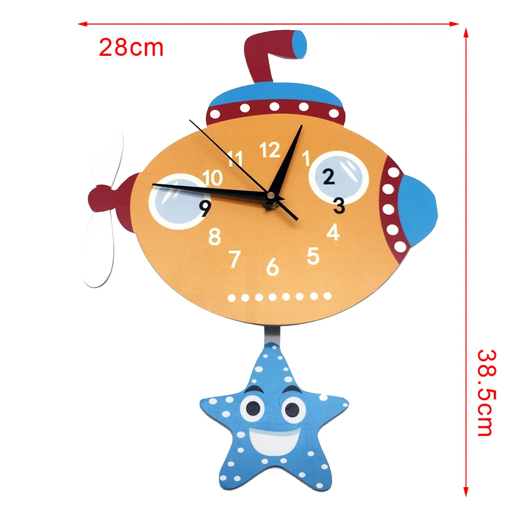 Japanese Adorable Pendulum Clock Funny Crafts Swinging Tail Wall Clock Kit for Kid's Nursery Children's Bedroom Decor