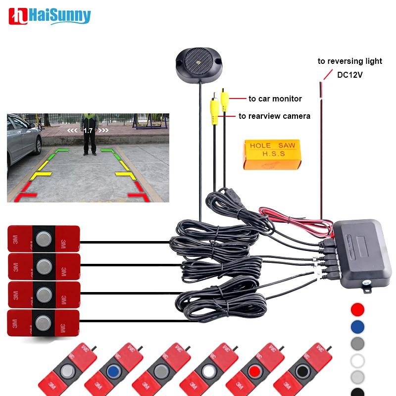 HaiSunny Flat Sensors Dual Core Car Video Parking Sensor Reverse Backup Radar Digital Display Step-up Alarm For DVD TFT Monitor
HaiSunny Flat Sensors Dual Core Car Video Parking Sensor Reverse Backup Radar Digital Display Step-up Alarm For DVD TFT Monitor