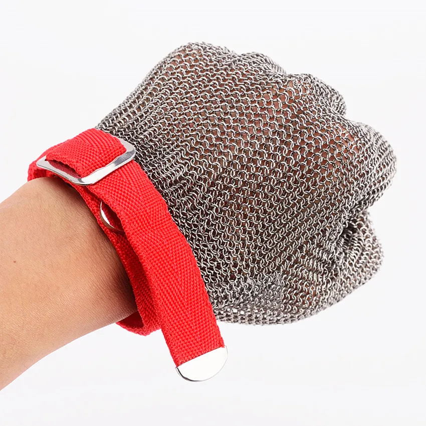 304L Stainless Steel Ring Gloves Red Brushed Mesh Cut Resistant Size M Butcher Glove
304L Stainless Steel Ring Gloves Red Brushed Mesh Cut Resistant Size M Butcher Glove