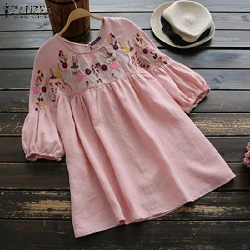2019 Plus Size ZANZEA Short Sleeve Shirts Summer Women Vintage Embroidered Floral Party Cotton Blouse Tunic Tops Famele Chemise
2019 Plus Size ZANZEA Short Sleeve Shirts Summer Women Vintage Embroidered Floral Party Cotton Blouse Tunic Tops Famele Chemise