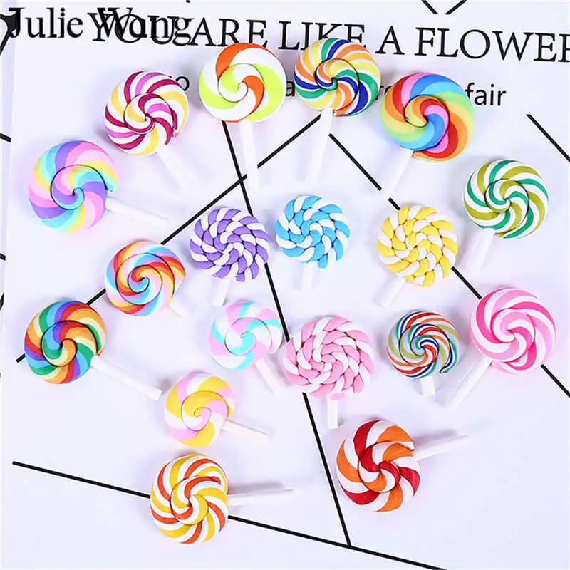 Julie Wang 10PCS Lollipop Candy Colorful Slime Resin Polymer Clay Charms Pendants Phone Decor Findings Jewelry Making Accessory
Julie Wang 10PCS Lollipop Candy Colorful Slime Resin Polymer Clay Charms Pendants Phone Decor Findings Jewelry Making Accessory