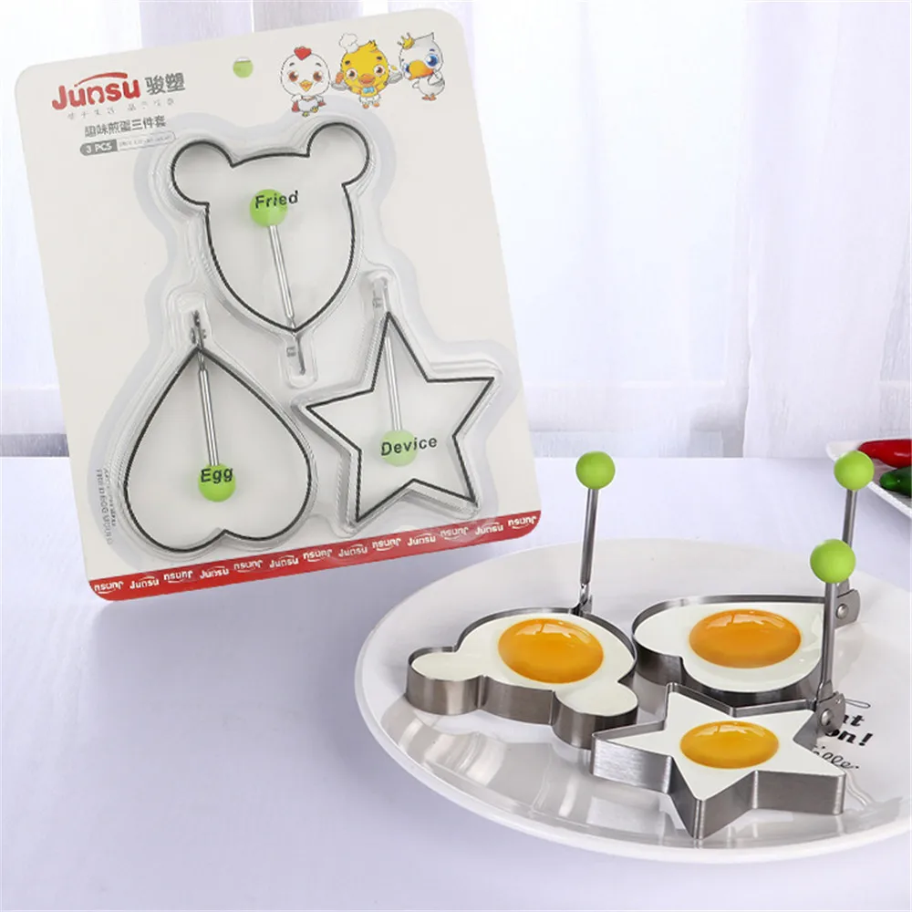 3PCS Stainless Steel Omelette Model Egg Pancake Cheese Eggs Cooker Pan Flip Rings Frying Molds Heart Star Mickey Cooking Baking
3PCS Stainless Steel Omelette Model Egg Pancake Cheese Eggs Cooker Pan Flip Rings Frying Molds Heart Star Mickey Cooking Baking