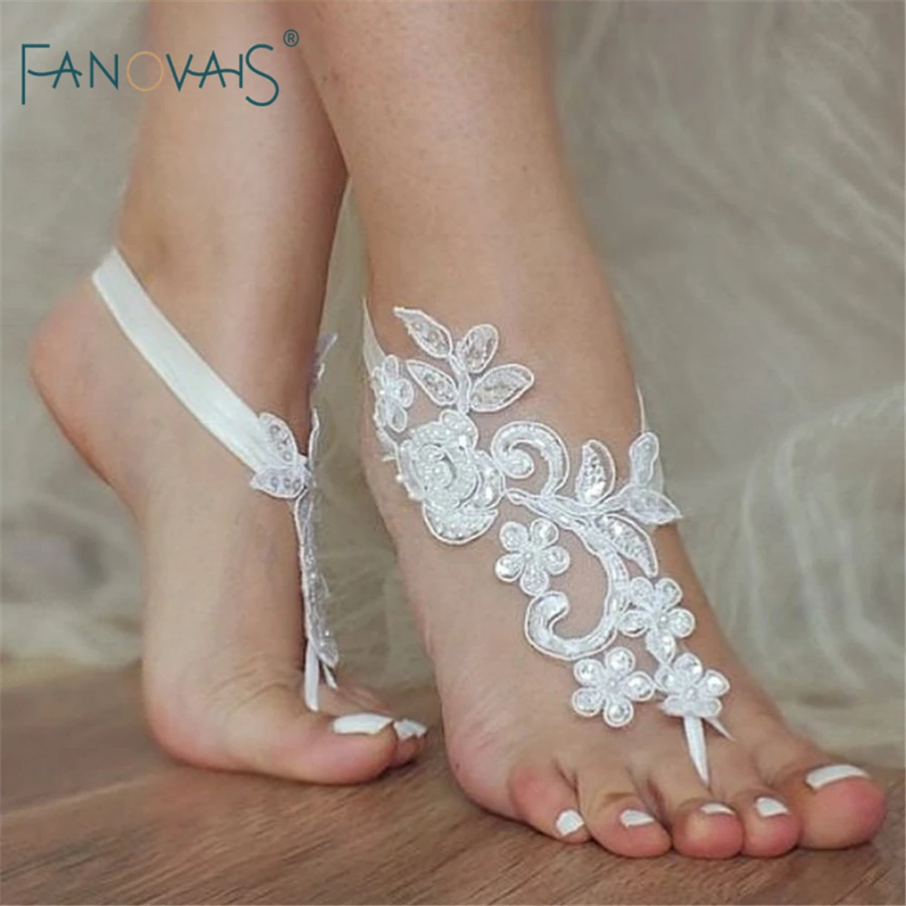 Fashion One Pair Lace Appliqued Barefoot Wear Beach Bridesmaid Yoga Footwear Anklet for Bridesmaids AFA01
Fashion One Pair Lace Appliqued Barefoot Wear Beach Bridesmaid Yoga Footwear Anklet for Bridesmaids AFA01