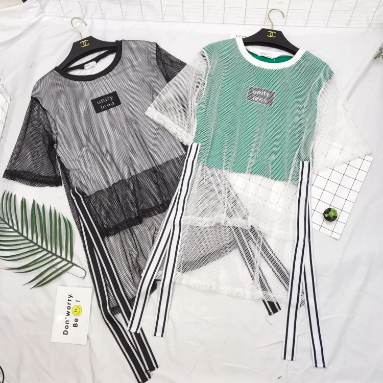 Harajuku New summer ulzzang korean fashion Women's Clothing letter print crop top short patchwork mesh split loose tops t-shirts
Harajuku New summer ulzzang korean fashion Women's Clothing letter print crop top short patchwork mesh split loose tops t-shirts
