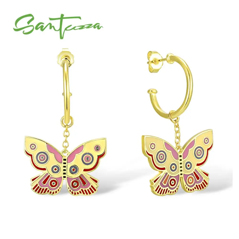 SANTUZZA Earrings for Women Yellow Gold Color Golden Charming Butterfly HANDMADE Enamel Earrings Party Fashion Jewelry
SANTUZZA Earrings for Women Yellow Gold Color Golden Charming Butterfly HANDMADE Enamel Earrings Party Fashion Jewelry