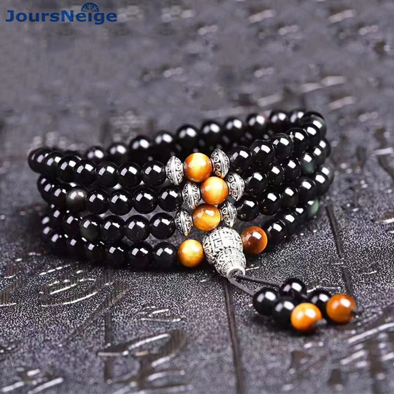 Wholesale Black Natural Obsidian Stone Bracelets 108 Beads with Tiger Eye Stone for Women Men Women Crystal Bracelet Jewelry
Wholesale Black Natural Obsidian Stone Bracelets 108 Beads with Tiger Eye Stone for Women Men Women Crystal Bracelet Jewelry