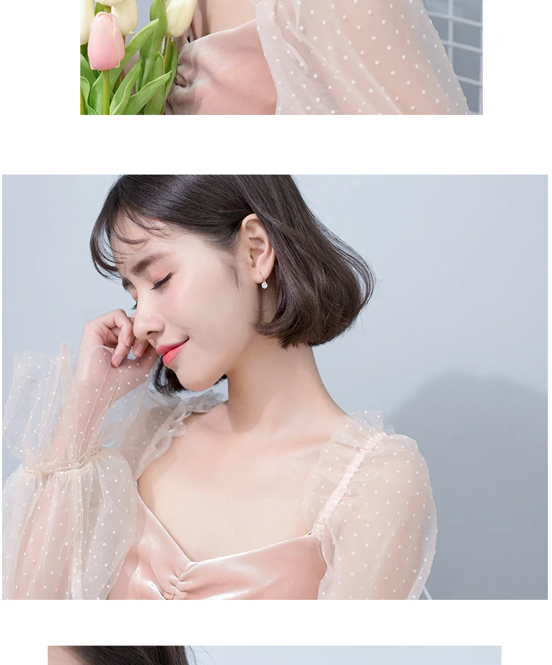 Exquisited 925 Sterling Silver Round CZ Zirconia Hoop Earrings for Women Ear Piercing Clip On Earrings Bohemia Bijoux Brincos (4)