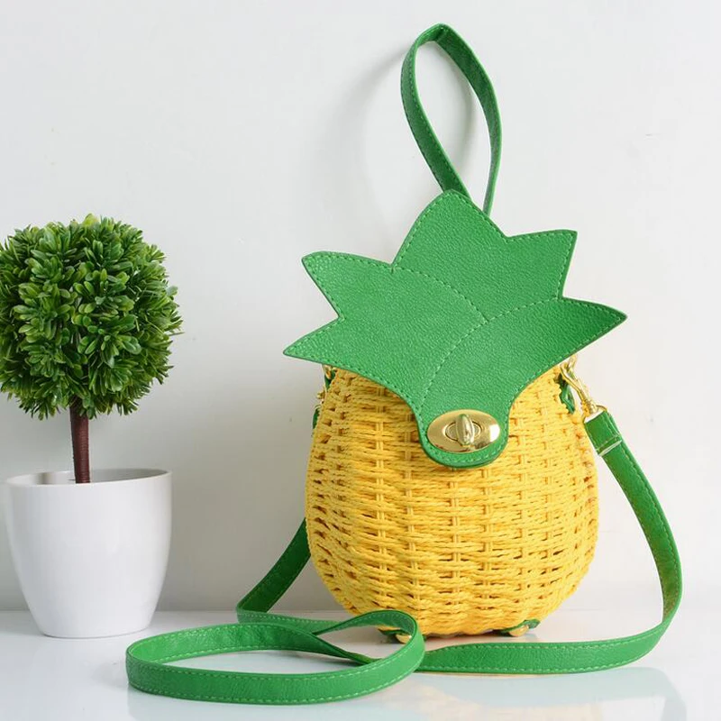 Straw Bag Women Beach Bag Hand-Made Woven Circular Shoulder Handbag Messenger Bags 2018 New Cute Fruit Travel Pineapple Purse
Straw Bag Women Beach Bag Hand-Made Woven Circular Shoulder Handbag Messenger Bags 2018 New Cute Fruit Travel Pineapple Purse
