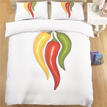 Vegetable series three-color pepper digital printing bedding is refreshing and clean bedding set luxury
Vegetable series three-color pepper digital printing bedding is refreshing and clean bedding set luxury