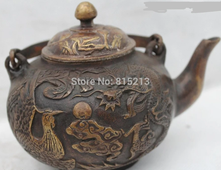 bi0011777 4"China Chinese Folk Bronze Lucky Dragon phoenix kettle water jug Statue
bi0011777 4"China Chinese Folk Bronze Lucky Dragon phoenix kettle water jug Statue