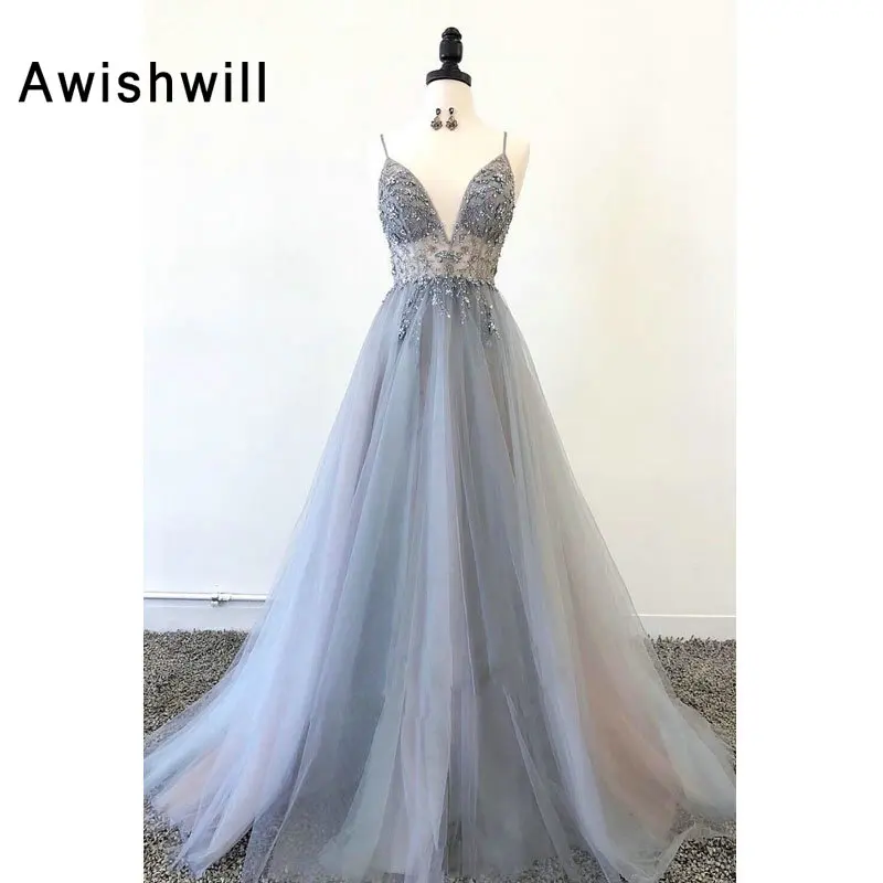 New Arrival 2019 Prom Dress Long A Line Sequins Beads Tulle Party Gala Dress With Spaghetti Strap Chic Evening Gowns
New Arrival 2019 Prom Dress Long A Line Sequins Beads Tulle Party Gala Dress With Spaghetti Strap Chic Evening Gowns