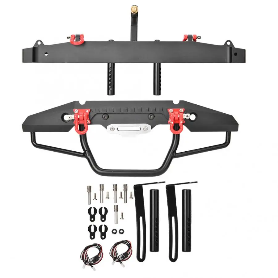 LED Front&Rear Bumper with Trailer Hook Aluminum Alloy RC Car Rear Bumper for 1/10 TraxxasTRX-4/SCX10II 90046 RC Car Accessories
LED Front&Rear Bumper with Trailer Hook Aluminum Alloy RC Car Rear Bumper for 1/10 TraxxasTRX-4/SCX10II 90046 RC Car Accessories