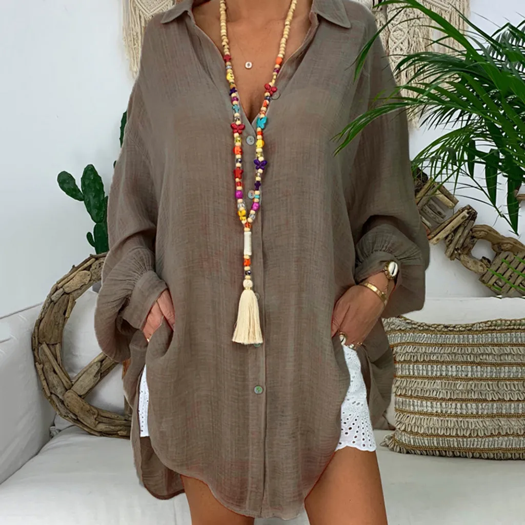 Womens Casual Blouses Lapel Neck Shirt Ladies Long Sleeve Buckle Blouse Blusa Tops Chemisier Femme Clothing 2019 Blusas Female 
Womens Casual Blouses Lapel Neck Shirt Ladies Long Sleeve Buckle Blouse Blusa Tops Chemisier Femme Clothing 2019 Blusas Female