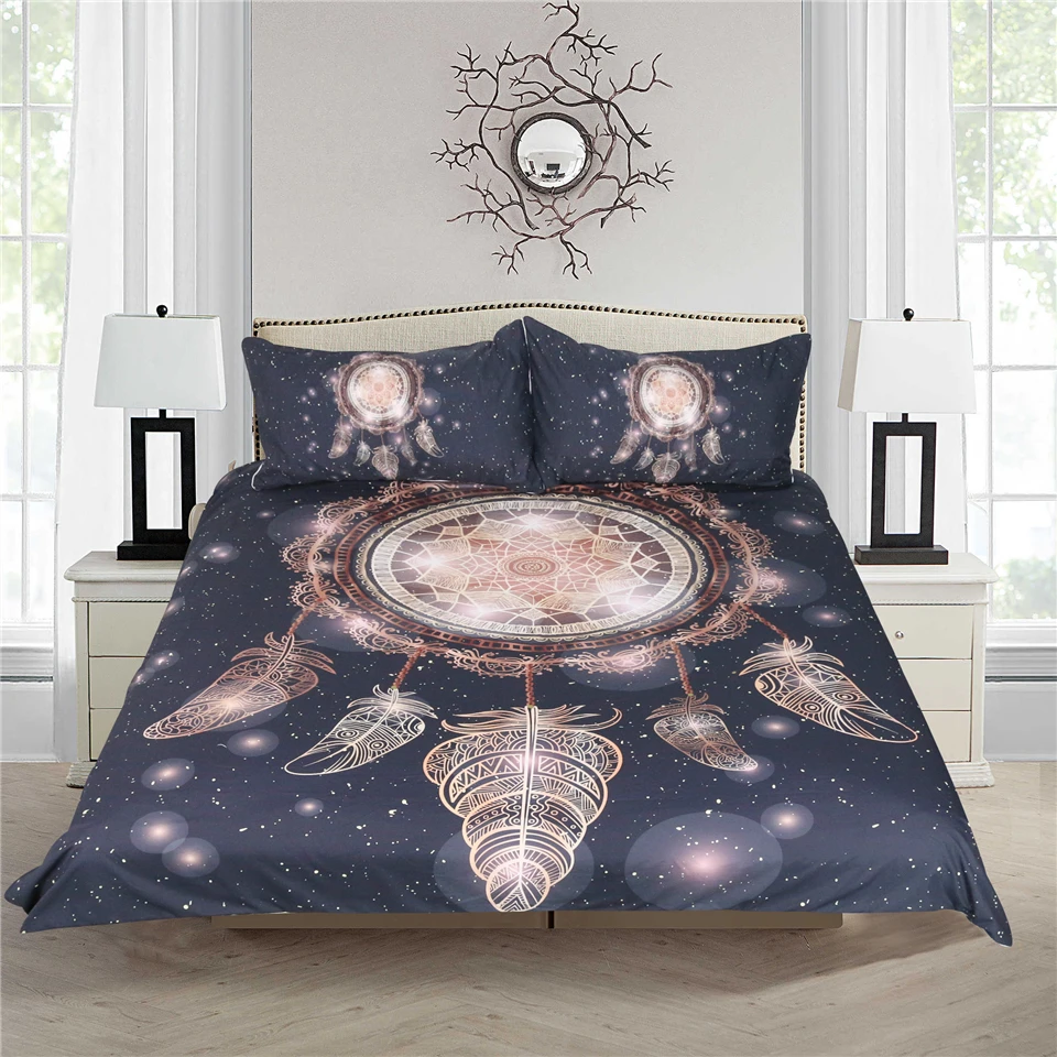 LISM Golden Galaxy Feather Print Bedding Set Twin Full Queen King sizes Bohemian Duvet Cover Dream catcher 3d Bed Set 3pcs
LISM Golden Galaxy Feather Print Bedding Set Twin Full Queen King sizes Bohemian Duvet Cover Dream catcher 3d Bed Set 3pcs