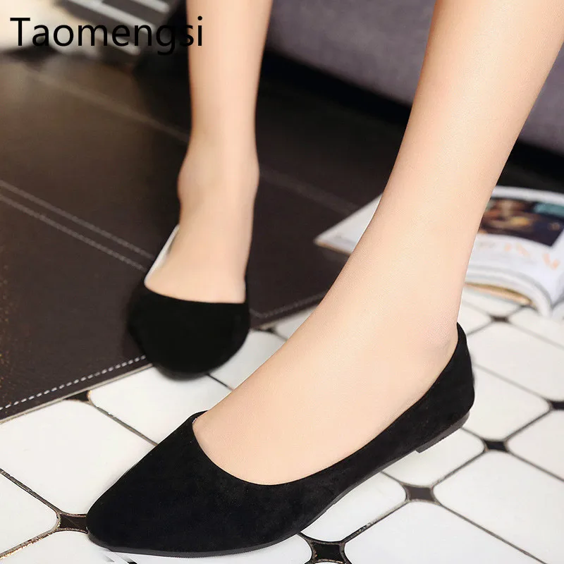 Taomengsi New fashionable pointed flat bottom, shallow suede, multi-color lady's single ladle BLACK shoes wholesale SIZE 35-40
Taomengsi New fashionable pointed flat bottom, shallow suede, multi-color lady's single ladle BLACK shoes wholesale SIZE 35-40