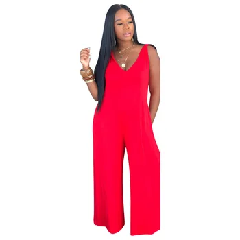 Spring Summer Women Jumpsuit Bodycon Playsuit Bodysuit Overalls Rompers Plus Size V Neck Solid Wide Leg Pants Jumpsuits
Spring Summer Women Jumpsuit Bodycon Playsuit Bodysuit Overalls Rompers Plus Size V Neck Solid Wide Leg Pants Jumpsuits